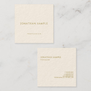 Moderne Visitenkarten Gold Text Elegante Platz Quadratische Visitenkarte