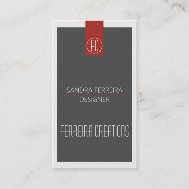 Moderne Visitenkartenvorlage rot und grau Visitenkarte (Vorderseite)