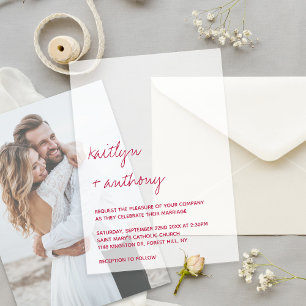 Moderne Viva Magenta minimalistische Hochzeit