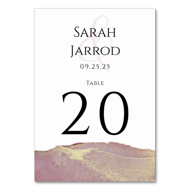 Moderne Viva Magenta Wedding Tischnummer (Vorderseite)