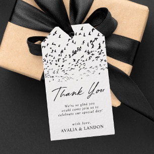 Moderne Vögel einer Feather Hochzeit Vielen Dank Geschenkanhänger