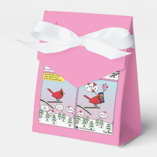 Moderne Vogelpaarung ruft Comic auf Geschenkschachtel