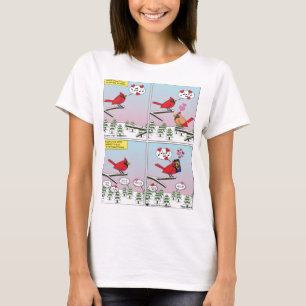 Moderne Vogelpaarung ruft Comic auf T-Shirt