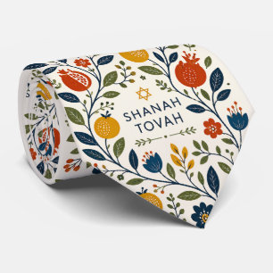 Moderne Volkskunst Schana Tova Botanisch Krawatte