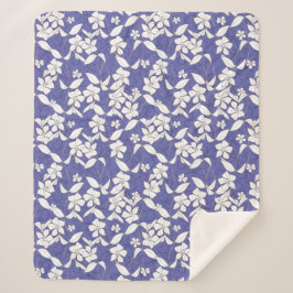 Moderne, von Hand gezeichnet, weiße Blume mit Peri Sherpadecke