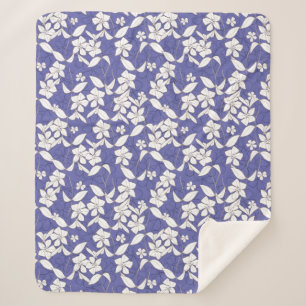 Moderne, von Hand gezeichnet, weiße Blume mit Peri Sherpadecke