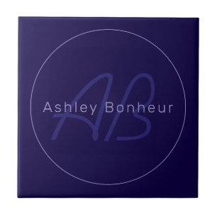Moderne Vor- und Nachname mit Monogramm Fliese