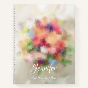 Moderne Vorlage Elegante Abstrakte Blume Rose Notizbuch