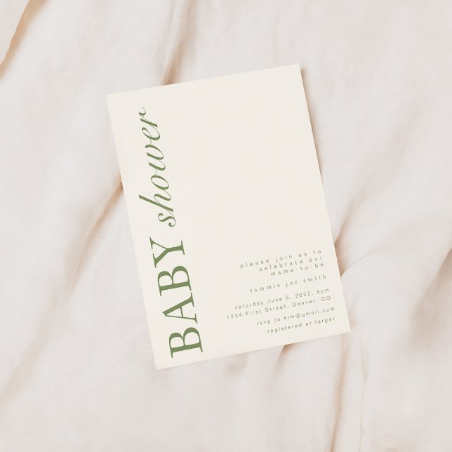 Moderne Vorlage für die Einladung von Babyduschen (Von Creator hochgeladen)