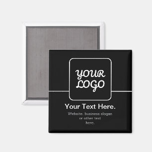 Moderne Vorlage für Ihr Logo   Schwarz & Weiß Magnet