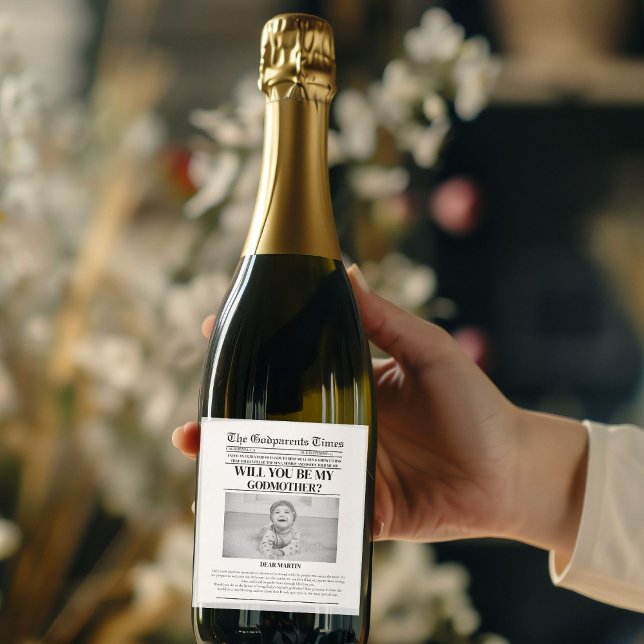 Moderne Vorschlage Zeitungstaufe Weinetikett (Von Creator hochgeladen)