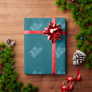 Moderne Vorstellungen und Name Dunkel Aquamarin Geschenkpapier