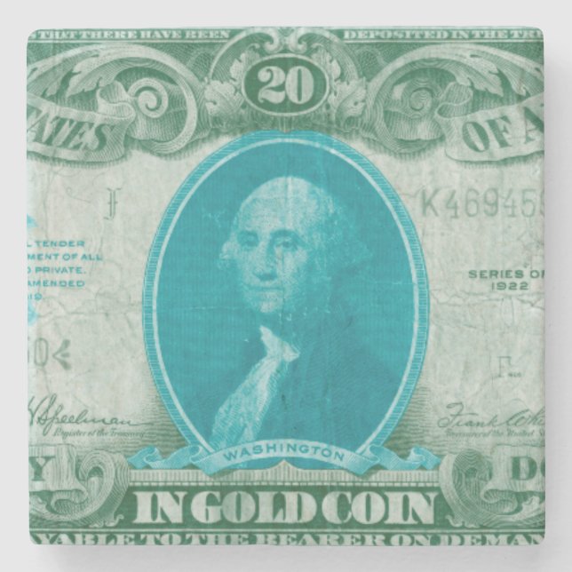 Moderne Währung V Steinuntersetzer (Vorderseite)