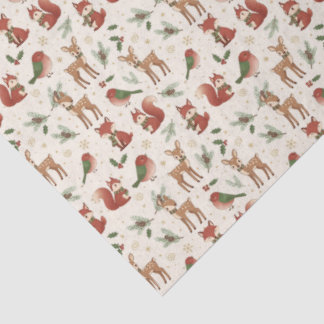 Moderne Waldtier-Weihnachtstaschentücher Seidenpapier