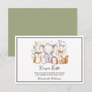 Moderne Waldtiere Wald Junge Baby-Party Begleitkarte