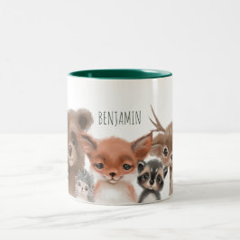 Moderne Waldtiere Waldflächen Zweifarbige Tasse
