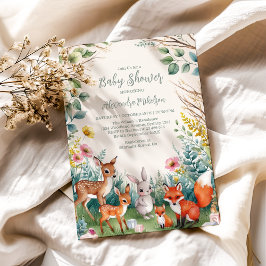 Moderne Waldtiere Waldsäulendusche Einladung