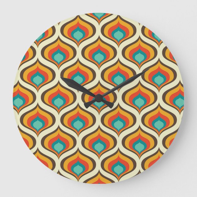 Moderne Wall-Uhr, Flammenmuster Große Wanduhr (Vorderseite)
