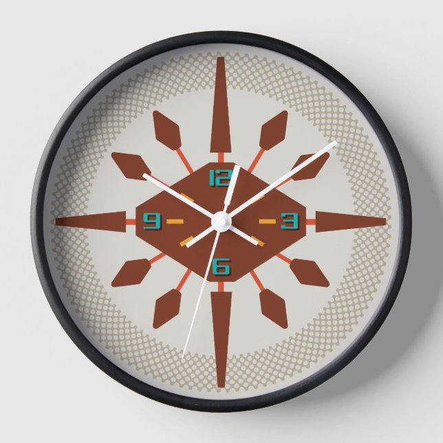 Moderne Wall-Uhr Mitte - Diamant-Spokes Uhr (Vorderseite)