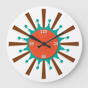 Moderne Wall-Uhr Mitte - Grafische Spokes Große Wanduhr