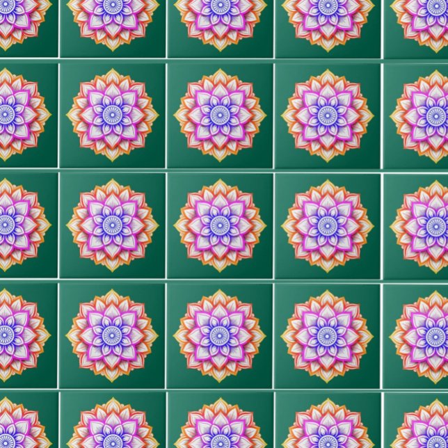 Moderne Wanddekoration der Blume | Floral Emerald  Fliese (modern flower wall tilesdecor)