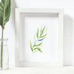 Moderne Wände in Grün und Weiß Poster<br><div class="desc">Lassen Sie sich mit diesem modernen botanischen Blau- und Weißdruck von der Wohngestaltung verzaubern. Es wurde mit meiner originalen Aquarellkunst erschaffen, die gerahmt und an einer Galeriemauer in Ihrem Büro, Wohnzimmer oder Schlafzimmer aufgehängt war. Es passt perfekt zu einem Gartenmotiv. Es macht auch ein nettes Geschenk. Weitere Ideen zur Wanddekoration,...</div>