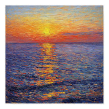 Moderne Wandkunst mit Sonnenuntergangsreflexion Ap