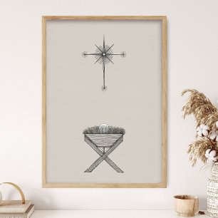 Moderne Wandkunst zur Geburt Christi, Weihnachtsdr Poster