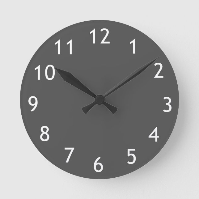 Moderne Wanduhr in Grau (Vorderseite)