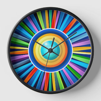 Moderne Wanduhr mit pulsierender Radialbogensonne