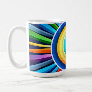 Moderne Wanduhr mit pulsierender Radialbogensonne Kaffeetasse