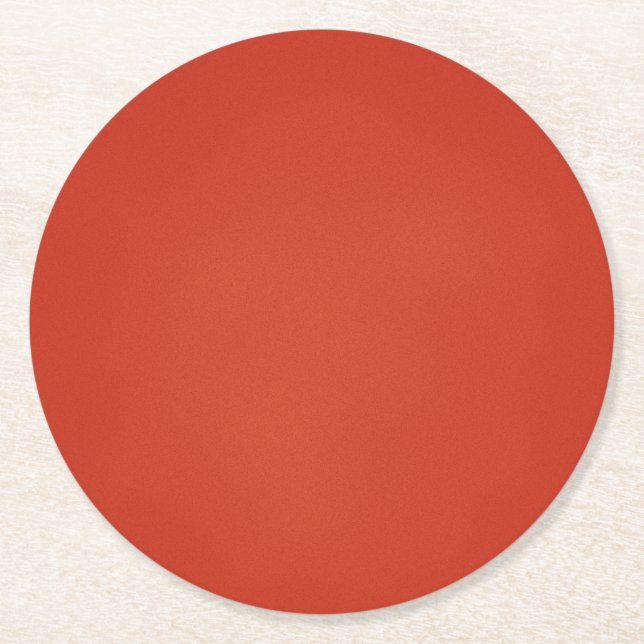 Moderne warme rote Grainy Textur Runder Pappuntersetzer (Vorderseite)