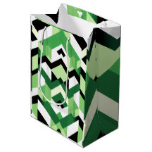 Moderne Wasabi-Grün-Block-Chevron-Design-Geschenk