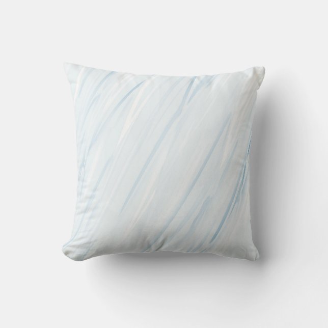 Moderne Wasserfarbe Abstrakt blau und weiß Kissen (Vorderseite)