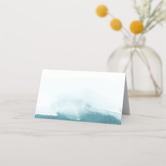 Moderne Wasserfarbe | Aquamarine Buffet - Etikett Platzkarte (Vorderseite)