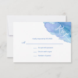 Moderne Wasserfarbe Blau Aquamarin Türkis UAWG Wed RSVP Karte