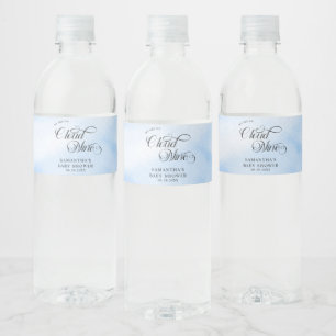Moderne Wasserfarbe Blue Cloud Nine Baby Dusche