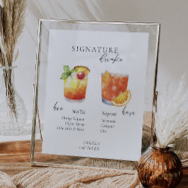 Moderne Wasserfarbe | Bräunungsgetränk Poster