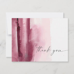 Moderne Wasserfarbe   Burgundy Danke-Card Dankeskarte