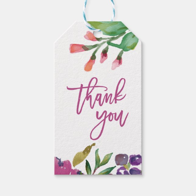 MODERNE WASSERFARBE DANKE IHNEN GEGENSTÄNDE GESCHENKANHÄNGER (Vorderseite)