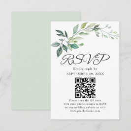 Moderne Wasserfarbe Eukalyptusblätter Grün RSVP Karte