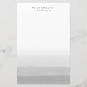 Moderne Wasserfarbe Grau Ombre Personalisiert Briefpapier