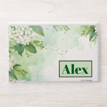 Moderne Wasserfarbe Grüne Blumen & personalisieren