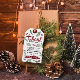 Moderne Wasserfarbe "Joy" Candy Cane Baby Dusche a Geschenkanhänger