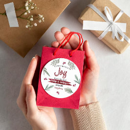 Moderne Wasserfarbe "Joy" Candy Cane Baby Dusche Runder Aufkleber