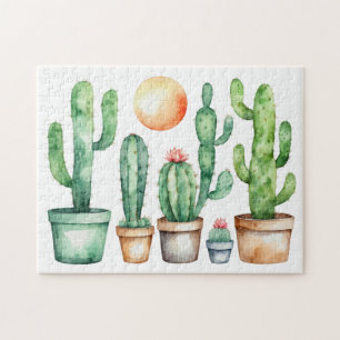 Moderne Wasserfarbe Kaktus Cacti Wüste Sukkulente 
