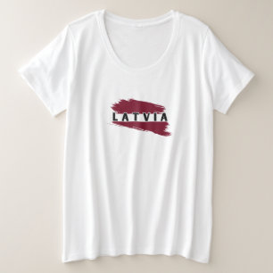 Moderne Wasserfarbe Lettland-Flagge lettisches Sou Große Größe T-Shirt