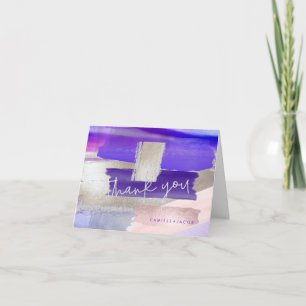 Moderne Wasserfarbe, Violet Rose Gold Vielen Dank Dankeskarte