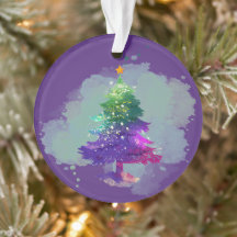 Moderne Wasserfarbe Weihnachten farbenfroher Tanne
