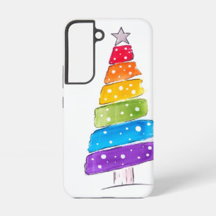 Moderne Wasserfarbe Weihnachten farbenfroher Tanne Samsung Galaxy Hülle